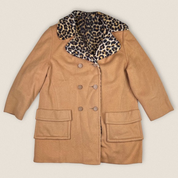 Vintage leopard print pattern Coat Jacket Size Large Union Made - Picture 1 of 7